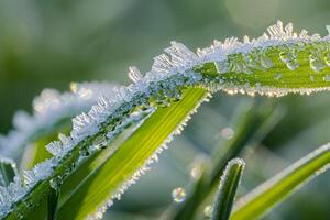 Frost on grass, background photo