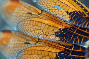 A detailed view of dragonfly wings with background photo