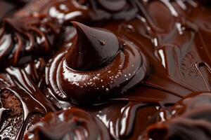 a rich chocolate cake with chocolate sauce background photo