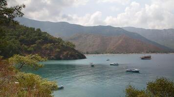 Panoramic view of the mountains, sea and beauty of Adrasan Antalya, Turkey video