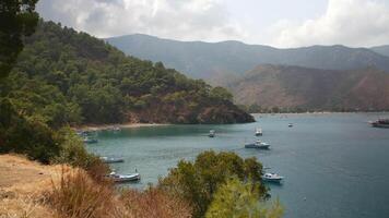 Panoramic view of the mountains, sea and beauty of Adrasan Antalya, Turkey video