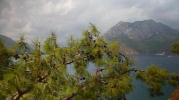 Panoramic view of the mountains, sea and beauty of Adrasan Antalya, Turkey video