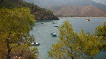 Panoramic view of the mountains, sea and beauty of Adrasan Antalya, Turkey video