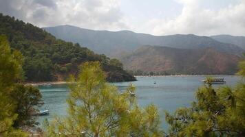 Panoramic view of the mountains, sea and beauty of Adrasan Antalya, Turkey video