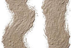 Abstract Beige Mud Splashes On White Background photo