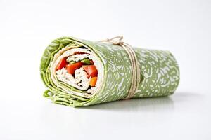 Fresh Lettuce Wrap with Vegetables and Cream Cheese photo