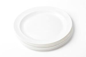 Stack of White Plates photo