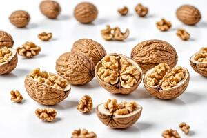 Walnuts on a White Background photo