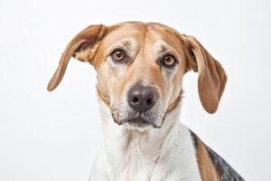 Portrait of a Beagle Dog with White Fur photo