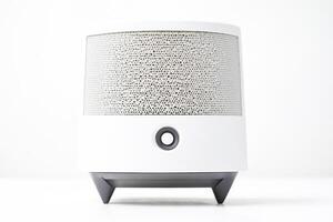 White Smart Speaker with Grey Base and Button photo