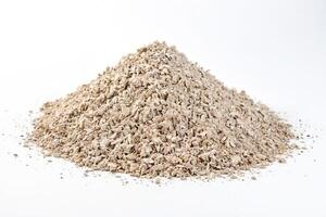 Pile of Wood Shavings on White Background photo