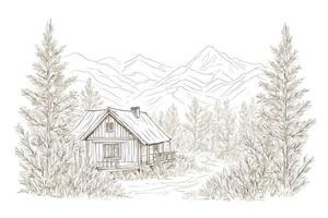 Cabin in the Woods with Mountain View photo