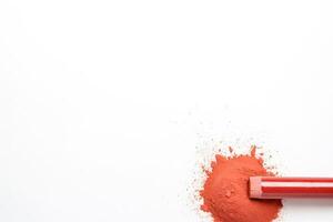 Broken Crayon with Red Pigment photo