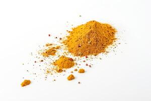 Pile of spices on a white background photo