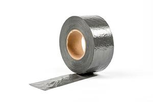 Roll of Black Duct Tape on White Background photo
