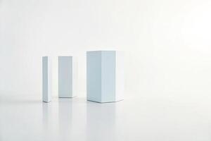 White Geometric Shapes on a White Background photo