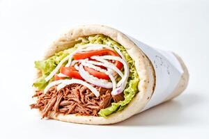 Close-up of a Delicious Pulled Pork Sandwich photo