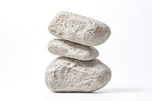 Stacked Stones on White Background photo