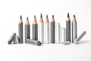 Graphite Pencils on White Background photo