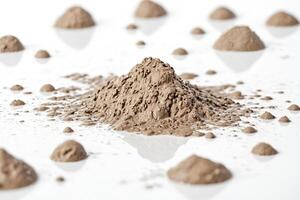 Mud Puddles on White Background photo