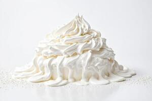 Whipped Cream Swirl on White Background photo
