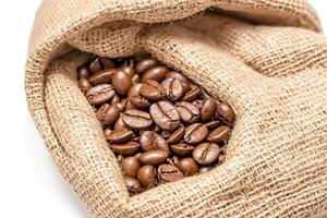 Coffee Beans in Burlap Sack photo