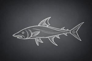 Hand Drawn Chalkboard Illustration of a Fish photo
