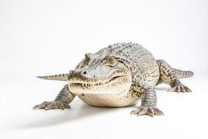 Alligator with Open Mouth on White Background photo