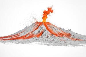 Volcano Eruption with Smoke and Lava Flow photo