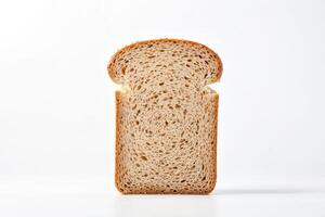 Closeup of a slice of bread with a white background photo
