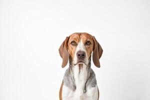 Beagle dog portrait with white background photo
