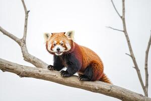 Red Panda Sitting on a Branch photo