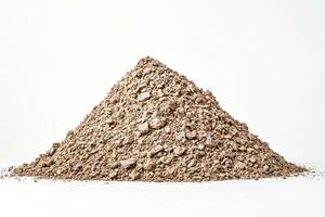 Pile of Gravel Isolated on White Background photo