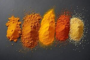 Assorted Spices on Black Background photo