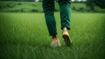Walking through a field of green photo
