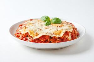 Delicious Lasagna with Melted Cheese and Basil photo