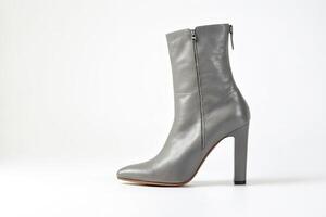 Grey Ankle Boots with Zipper photo