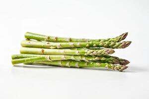 Fresh Green Asparagus Spears on White Background photo