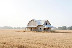 Abandoned Farmhouse in a Field of Wheat photo