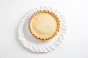 Empty Pie Crust on White Plate photo
