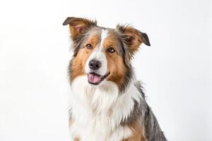 Portrait of a Happy Australian Shepherd Dog photo