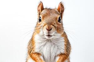 Squirrel Portrait with Big Eyes and Whiskers photo