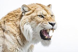 Close Up of a Lion's Face Roaring photo