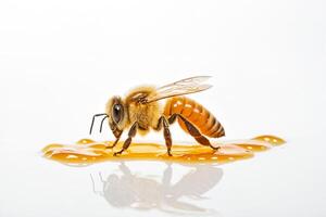 Honey Bee in a Pool of Honey photo