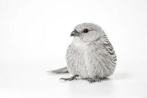 White Bird with Black Eyes on a White Background photo