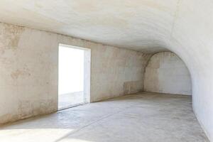 Empty Room with a Doorway and Arched Ceiling photo