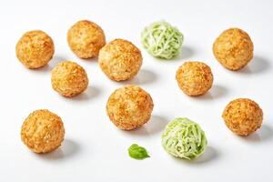 Coconut Macaroons with Green Garnish photo
