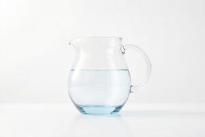 Glass Pitcher with Water on White Background photo