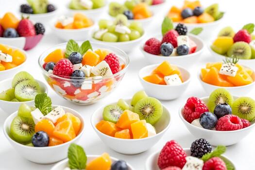 vistoso Fruta ensalada en bochas foto