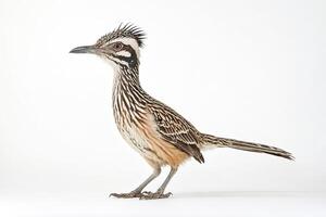 Roadrunner Bird Isolated on White Background photo